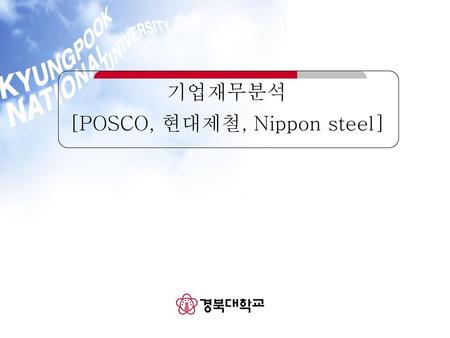 기업재무분석 [POSCO, 현대제철, Nippon steel]