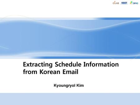 Extracting Schedule Information from Korean