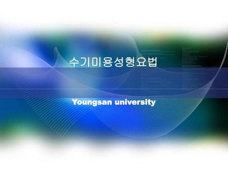 수기미용성형요법 Youngsan university.