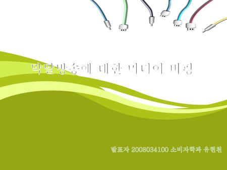 막말방송에 대한 미디어 비평 발표자 2008034100 소비자학과 유현천.