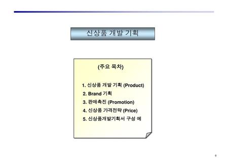 1절: Product  (신상품 개발기획) 신상품 개발 기획의 목적 신상품 개발의 필요성 제품, 상품, 서비스의 차이점