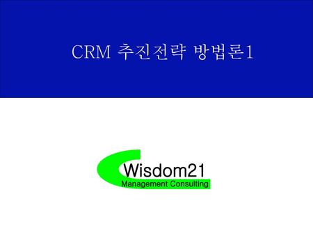 CRM 추진전략 방법론1 Wisdom21 Management Consulting.