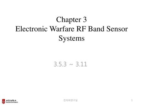 Chapter 3 Electronic Warfare RF Band Sensor Systems