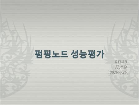 펌핑노드 성능평가 RTLAB 김병철 08/09/25.