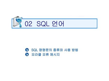 02 SQL 언어 SQL 명령문의 종류와 사용 방법 오라클 오류 메시지.
