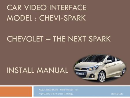 Model : CHEVI-SPARK    PAPER VERSION 1.0