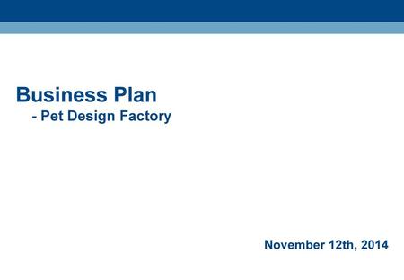 Business Plan - Pet Design Factory