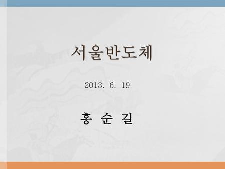 서울반도체 2013. 6. 19 홍 순 길.