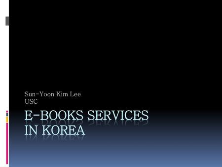 E-books Services In Korea