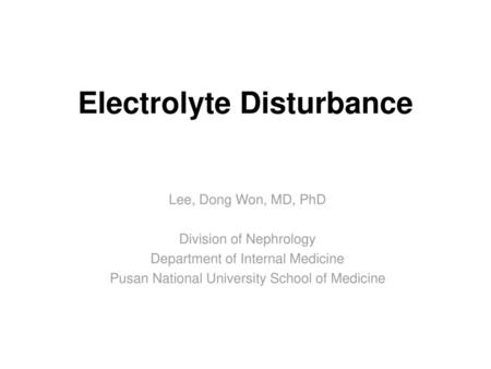 Electrolyte Disturbance