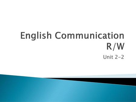 English Communication R/W