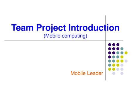 Team Project Introduction