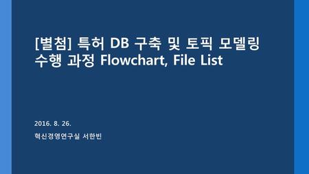 [별첨] 특허 DB 구축 및 토픽 모델링 수행 과정 Flowchart, File List