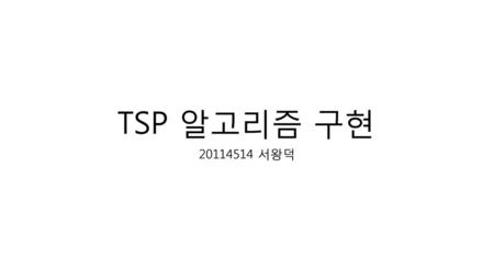 TSP 알고리즘 구현 20114514 서왕덕.