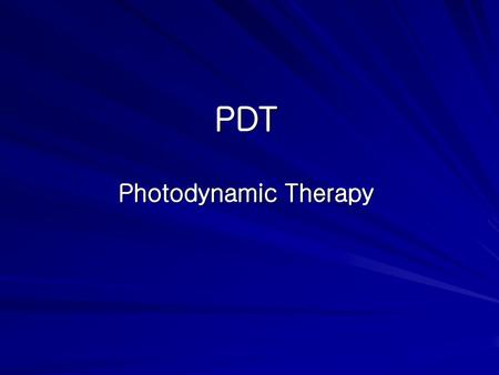 PDT Photodynamic Therapy