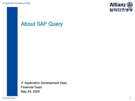 IT Application Development Dept. Financial Team May 24, 2005