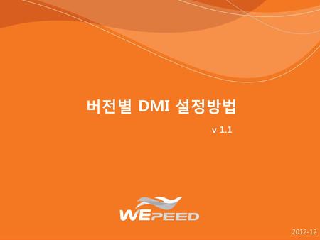 버전별 DMI 설정방법 v 1.1 2012-12.