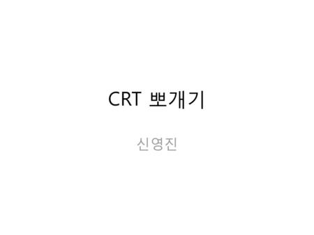 CRT 뽀개기 신영진.