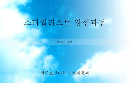 스타일리스트 양성과정 2005. 12. 광주보건대학 피부미용과.