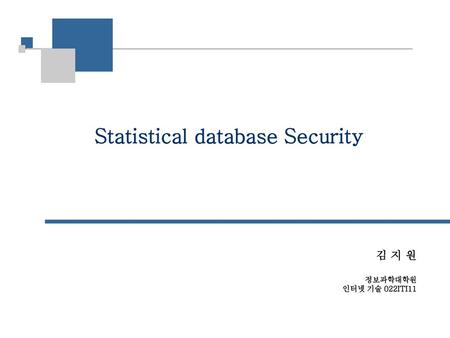 Statistical database Security