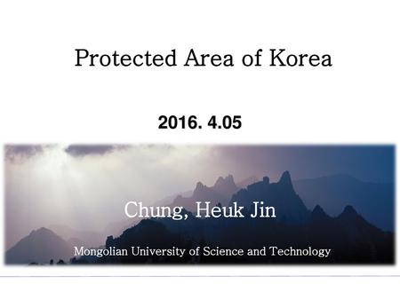 Protected Area of Korea