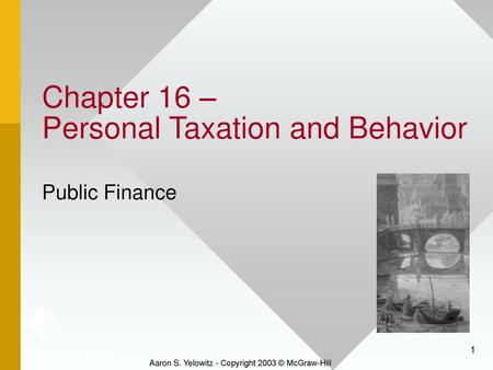 Chapter 16 – Personal Taxation and Behavior