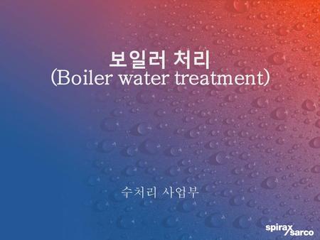 보일러 처리 (Boiler water treatment)