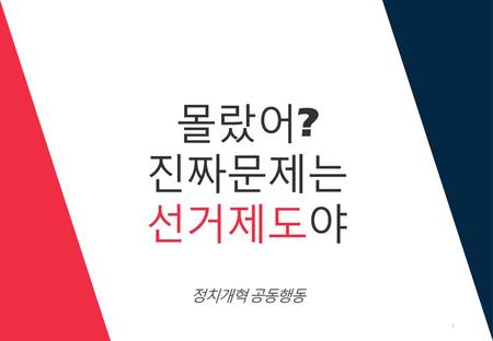 선거제도 개혁 교육 강의안 몰랐어? 진짜문제는 선거제도야 정치개혁 공동행동.