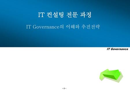 IT Governance의 이해와 추진전략