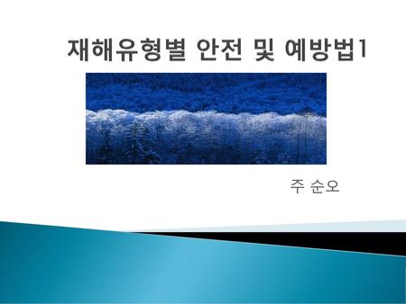 재해유형별 안전 및 예방법1 주 순오.