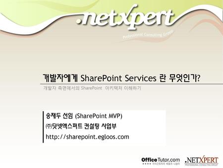 개발자에게 SharePoint Services 란 무엇인가?
