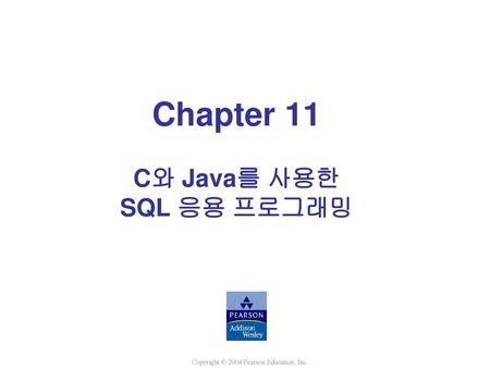 Chapter 11 C와 Java를 사용한 SQL 응용 프로그래밍