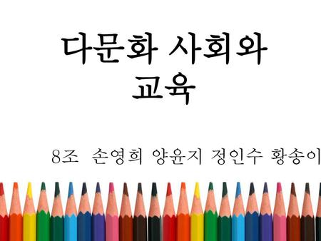 다문화 사회와 교육 8조 손영희 양윤지 정인수 황송이.