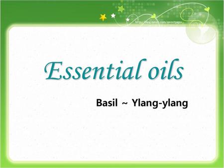 Essential oils Basil ~ Ylang-ylang.