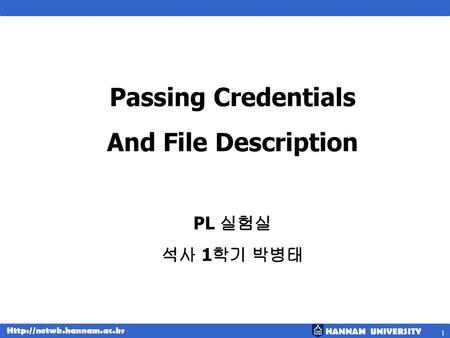 Passing Credentials And File Description