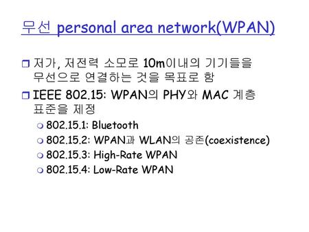 무선 personal area network(WPAN)