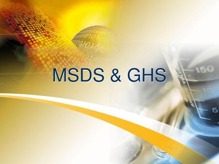 MSDS & GHS.
