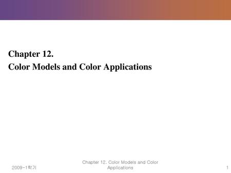 Chapter 12. Color Models and Color Applications
