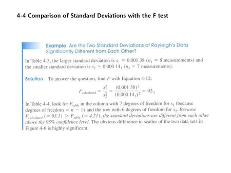 4-4 Comparison of Standard Deviations with the F test