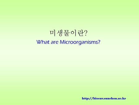 미생물이란? What are Microorganisms?