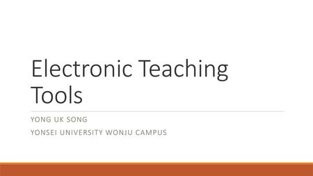 Electronic Teaching Tools