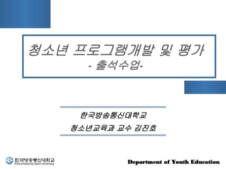 한국방송통신대학교 청소년교육과 교수 김진호