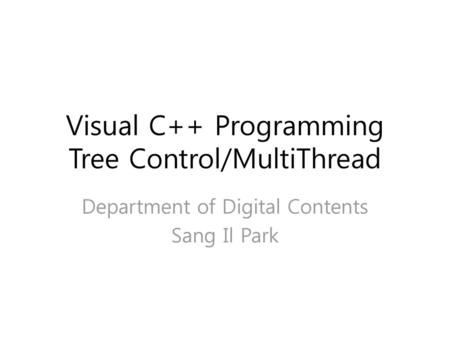 Visual C++ Programming Tree Control/MultiThread
