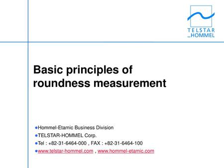 Basic principles of roundness measurement