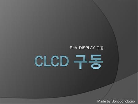 RnA DISPLAY 구동 Clcd 구동 Made by Bonobonobono.