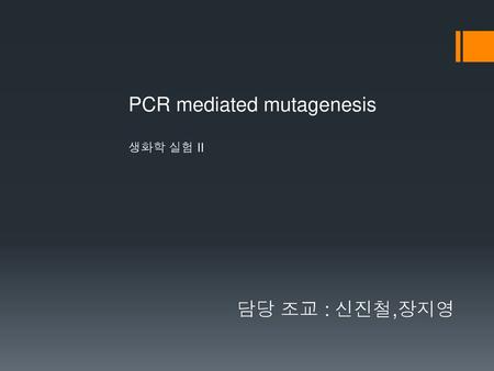 PCR mediated mutagenesis 생화학 실험 II