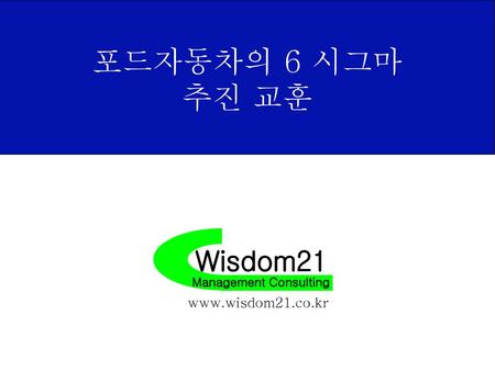 포드자동차의 6 시그마 추진 교훈 Wisdom21 Management Consulting www.wisdom21.co.kr.