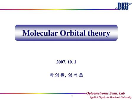 Molecular Orbital theory