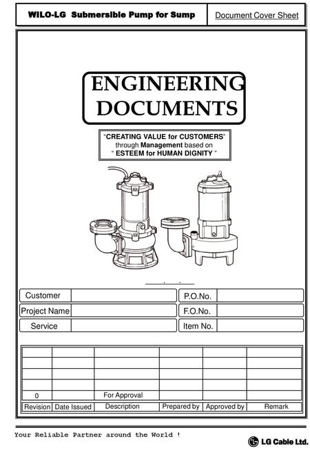 ENGINEERING DOCUMENTS WILO-LG Submersible Pump for Sump