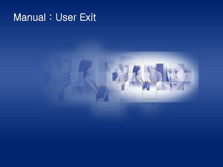 Manual : User Exit.